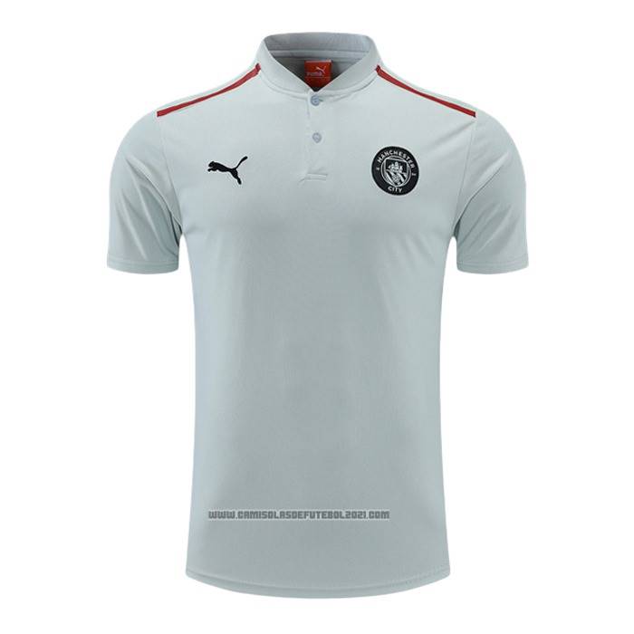 Camisola Polo del Manchester City 2022-2023 Cinza